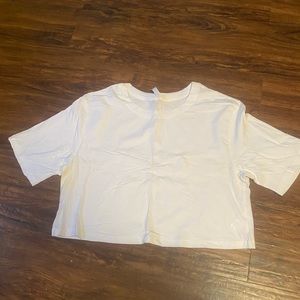 Never worn, Fabletics cropped white t-shirt, size large